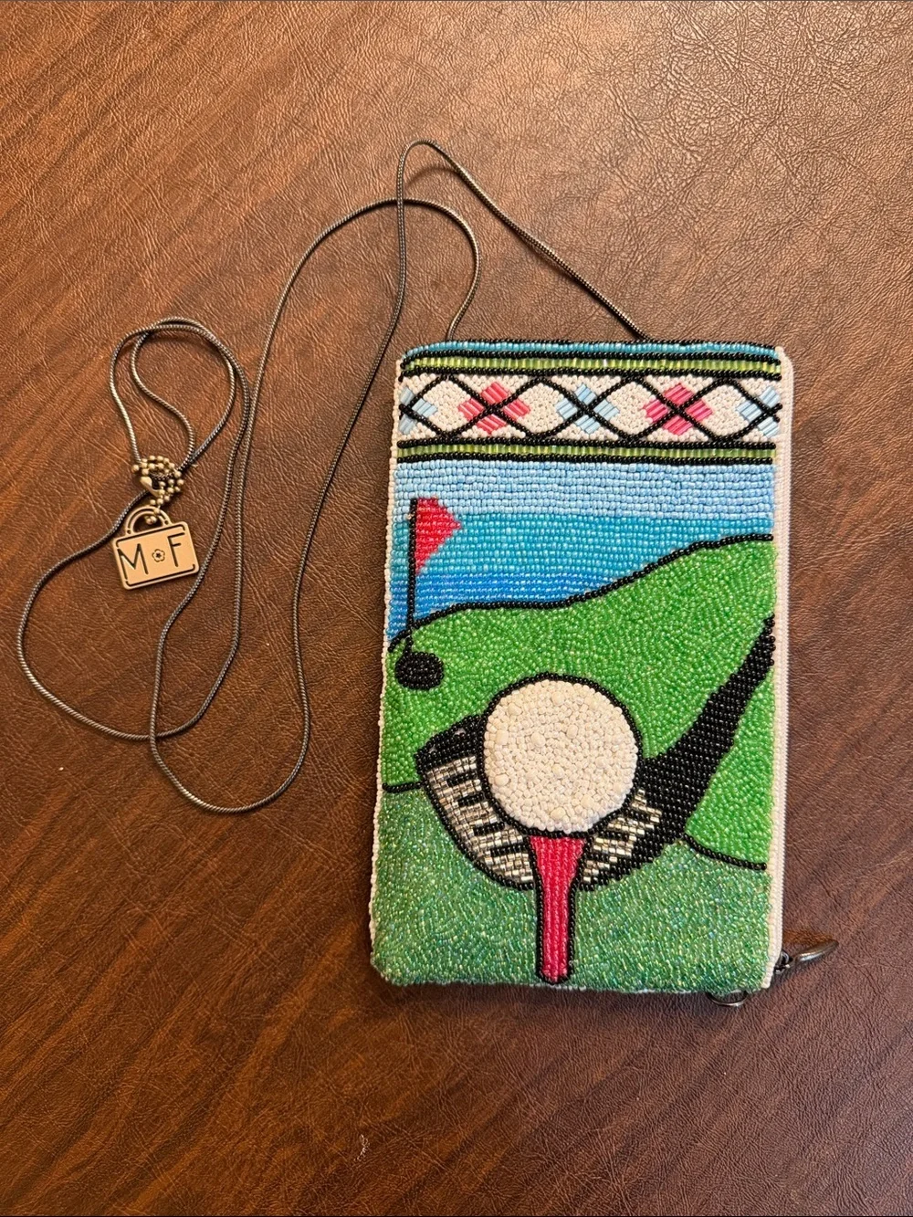 Mary Frances Fairway Beaded Phone Clutch Crossbody